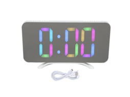 Reloj Electrónico Led Rgb Con Pantalla Espejo Reloj Despertador Digital De Escritorio 3-5v Para Estudiantes