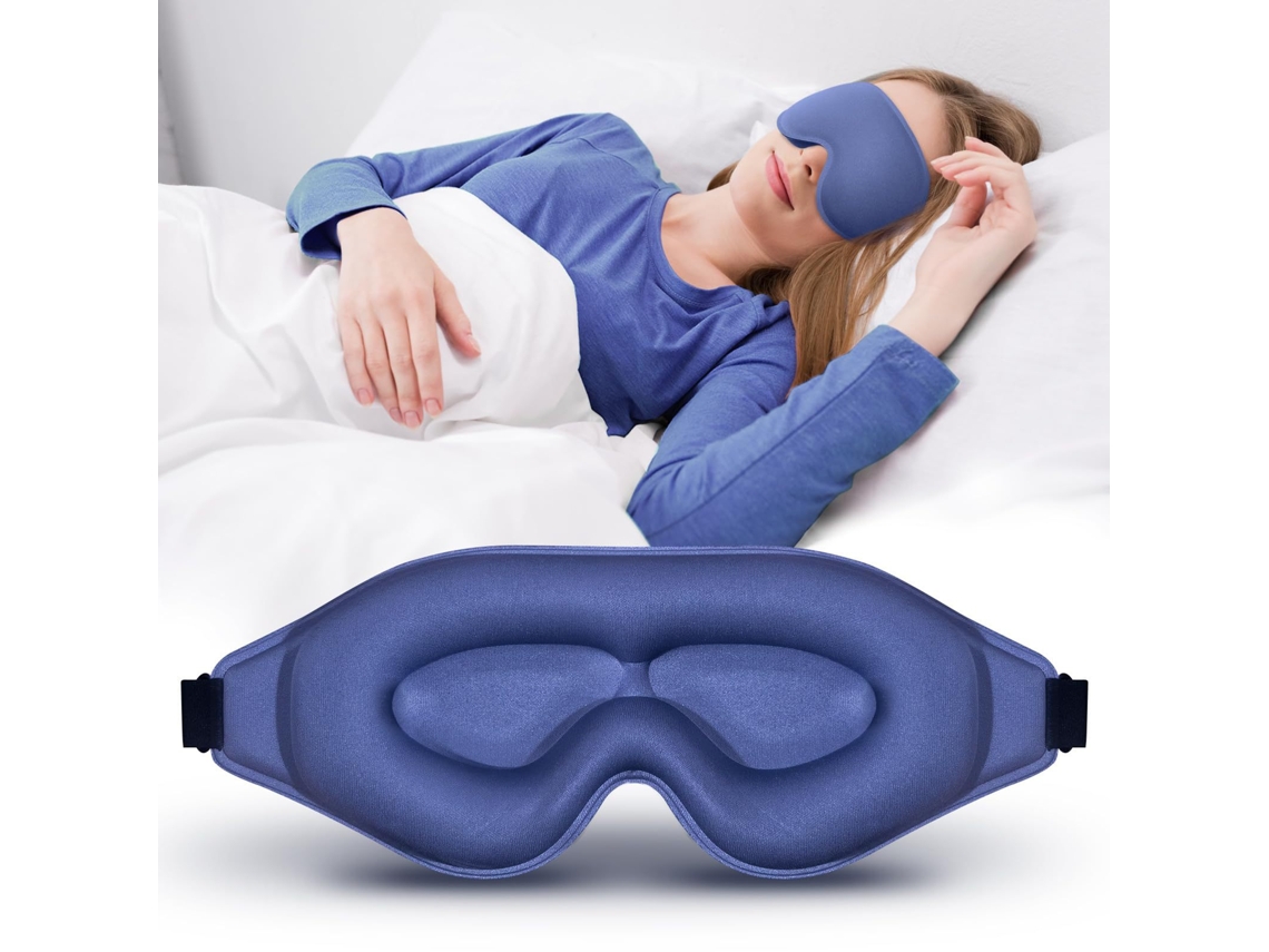 Máscara de Dormir 3d Tridimensional com Bloqueio de Luz, Respirável, Sem Pressão nos Olhos, Ideal para Estudantes e Adultos AQUAFORGE