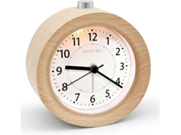 Reloj Despertador Analógico Madera Sin Ticking Con Snooze Luz Nocturna Sin Radiación para Mesa