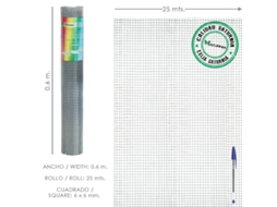 Malha Galvanizada Eletrossoldada 6X6 / 60 cm Rolo 25 Metros Uso Doméstico SATURNIA