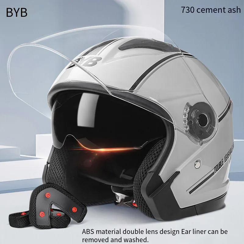 730 Capacete Para Motocicleta Elétrica - Circunferência De Cabeça 56-62cm - Cinza