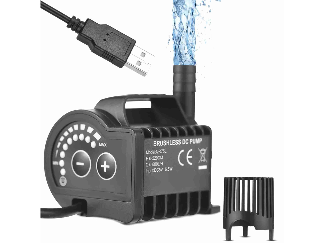 Bomba D'água Submersível 5v 8 Níveis Ajustáveis 600l/h Mini Portátil para Aquário Fonte Peixe