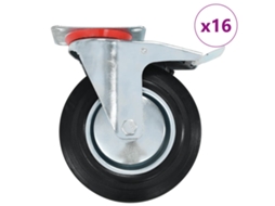 Vidaxl 16 Pcs Rodas Giratórias 200 Mm