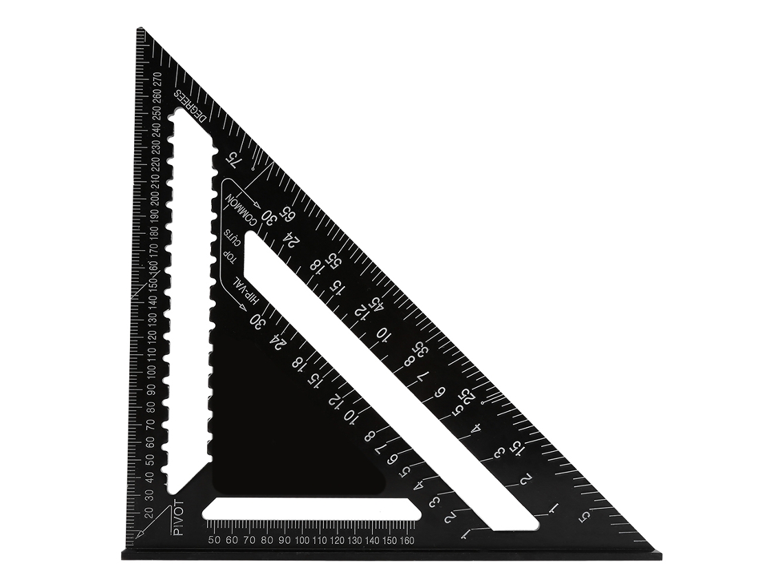Laxiscreed Régua Triangular De Alumínio De 12 Polegadas Para Alta Precisão, Preta