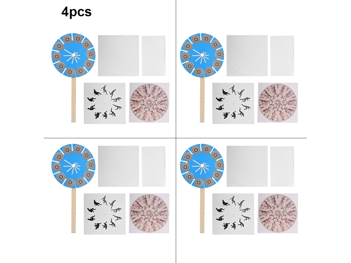 Ats 4 Peças de Fenacistoscópio Brinquedo Diy para Crianças Experimentos Científicos Educacionais Divertidos de Montagem