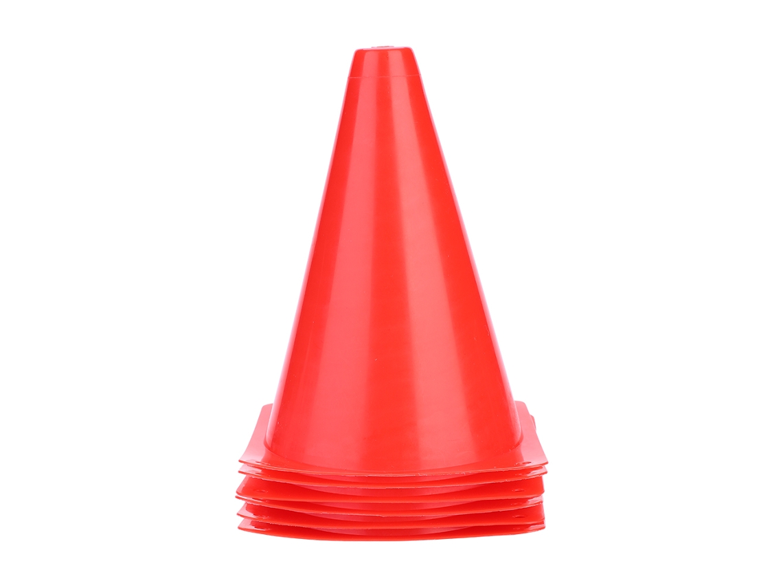 2026altiro-6 Peças De Conos De Treinamento De Futebol 18cm Barreiras Plásticas Marcadores Acessórios (vermelho)