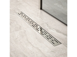 Calha Chuveiro - 70 Cm - Grelha Padrão - Aço Inoxidável - Com Flange