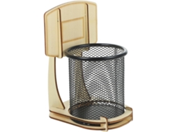 Organizador de Mesa Madeira Stobaza, Porta canetas, Aro Basquete Multifuncional com Compartimentos para Pequen