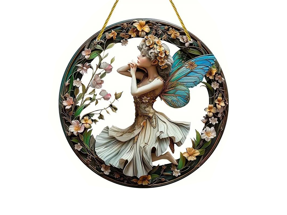 Laxiscreed Caixa De Luz Com Anjo Fada E Asas, Decoração Mágica De 20x20cm Para Ambientes Encantados