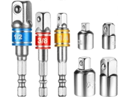 Conjunto de Adaptadores de Enchufe para Destornillador Inalámbrico com 3 Peças e 4 Adaptadores de 1/4 a 1/2 Polegada | S/MARCA