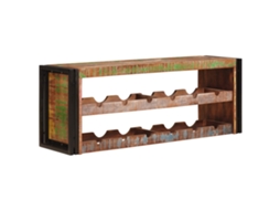 Conjunto 1 Armazenamento De Vinho Vidaxl Castanho Madeira Recuperada Maciça (120 X 45 X 33 Cm)