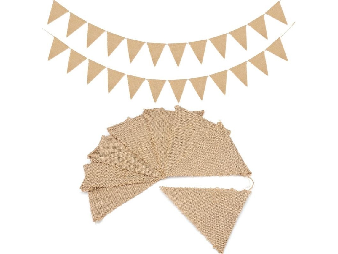 Bandeira de Lino Nova Line, 11m, 48 Pcs, Rustico, Decoração de Casamento | S/MARCA