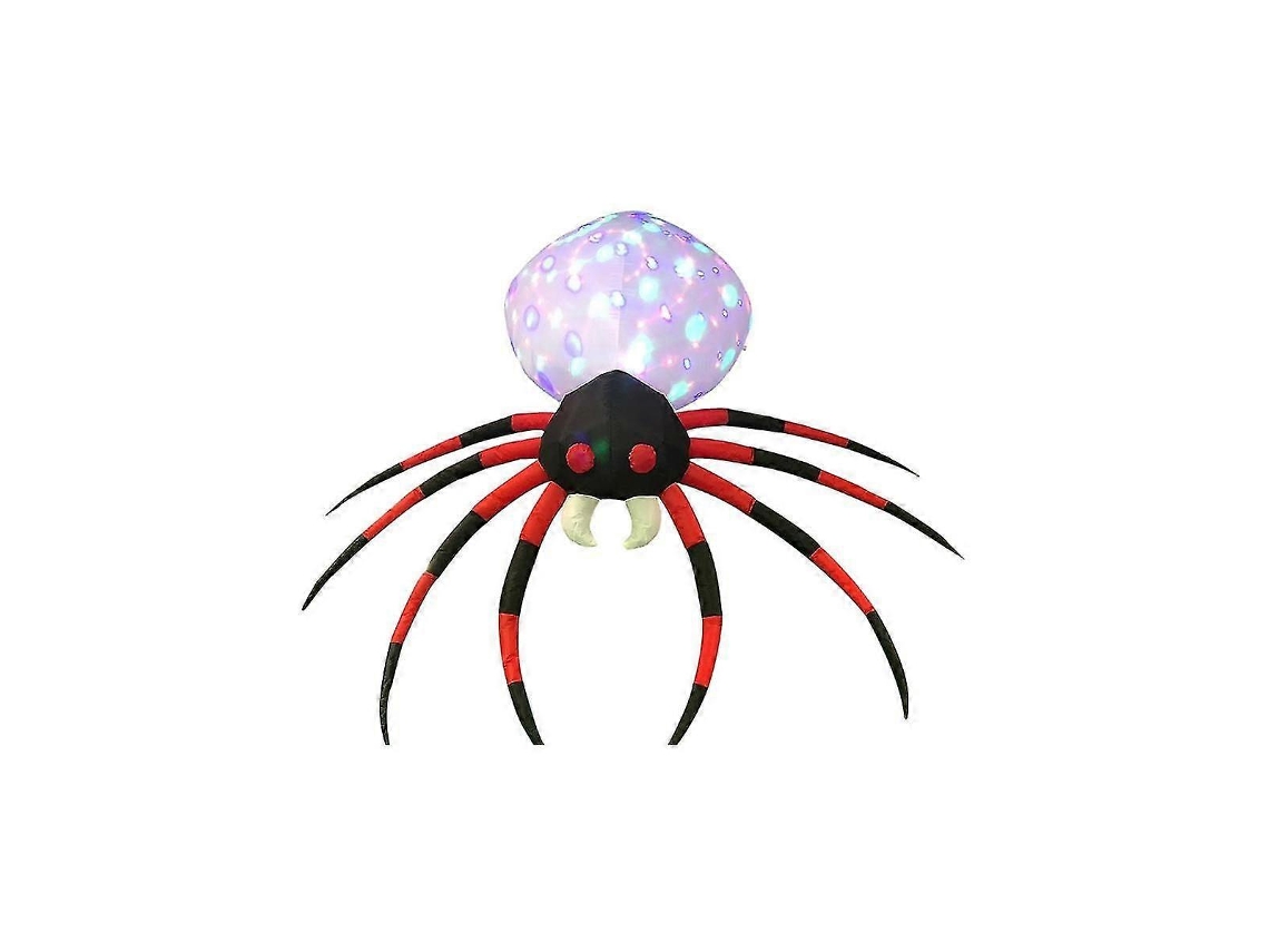 Aranha Inflável Gigante De 240 Cm, Decorações De Halloween, Luzes Led Giratórias Para Áreas Externas, Barra De Aranha Para Casa Ly Ebike