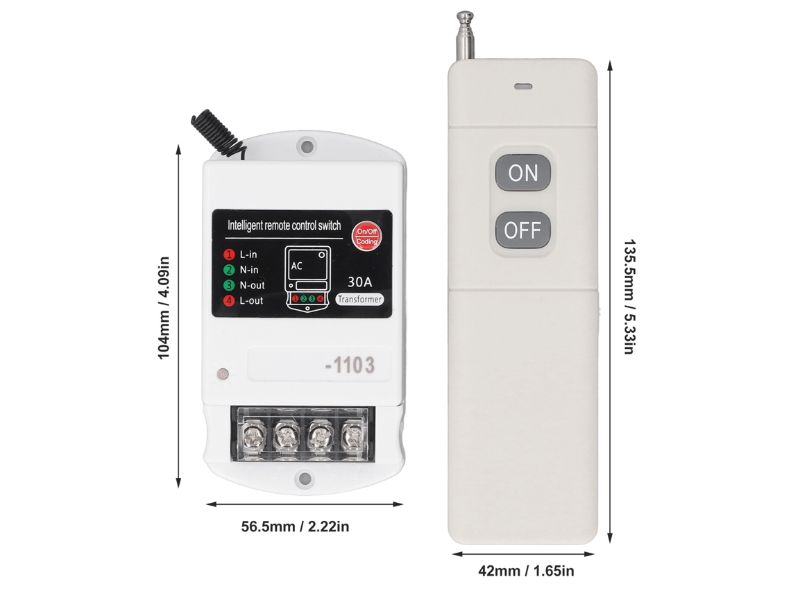 Laxiscreed Interruptor Remoto Com Relé De 30a E Alcance De 3 Km Para Controlo Fácil