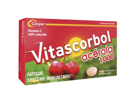 Acerola 1000 30 comprimidos mastigáveis VITASCORBOL