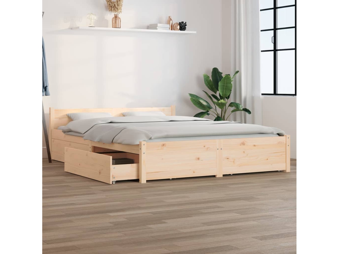 Estrutura De Cama Com Gavetas 150x200 Cm Tamanho King