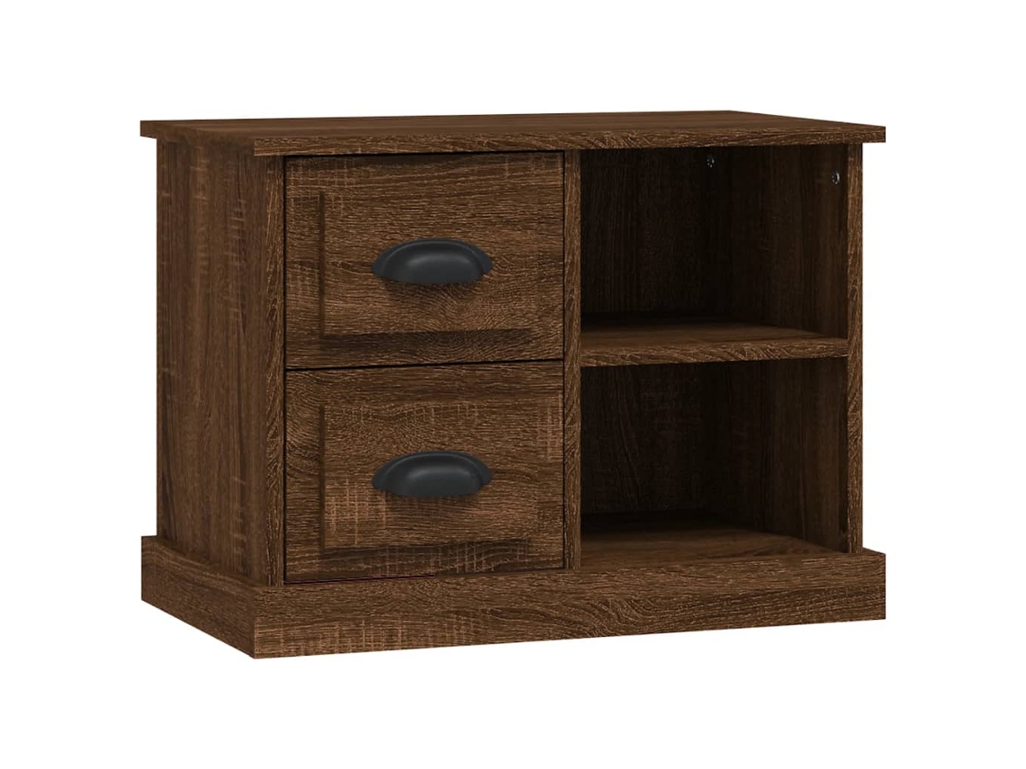 Bedside Cabinet, Bedside Cabinets Vidaxl Marrom Madeira Processada (n/a)