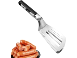 Pinça Para Churrasco Em Aço Inoxidável, Anti Escaldante, Com Coletor De Ovos – Pinça Para Bife Na Churrasqueira