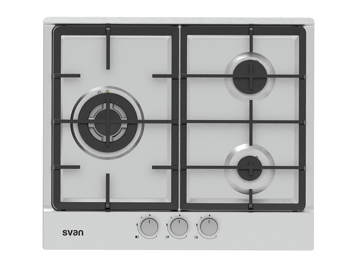 Sgw3600X Placa Aço Inoxidável Embutido 50 Cm Gás 3 Zonas SVAN