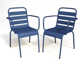 Cadeira de Jardim Mirmande MYLIA (Azul Escuro - Metal - 56x59x79 cm)