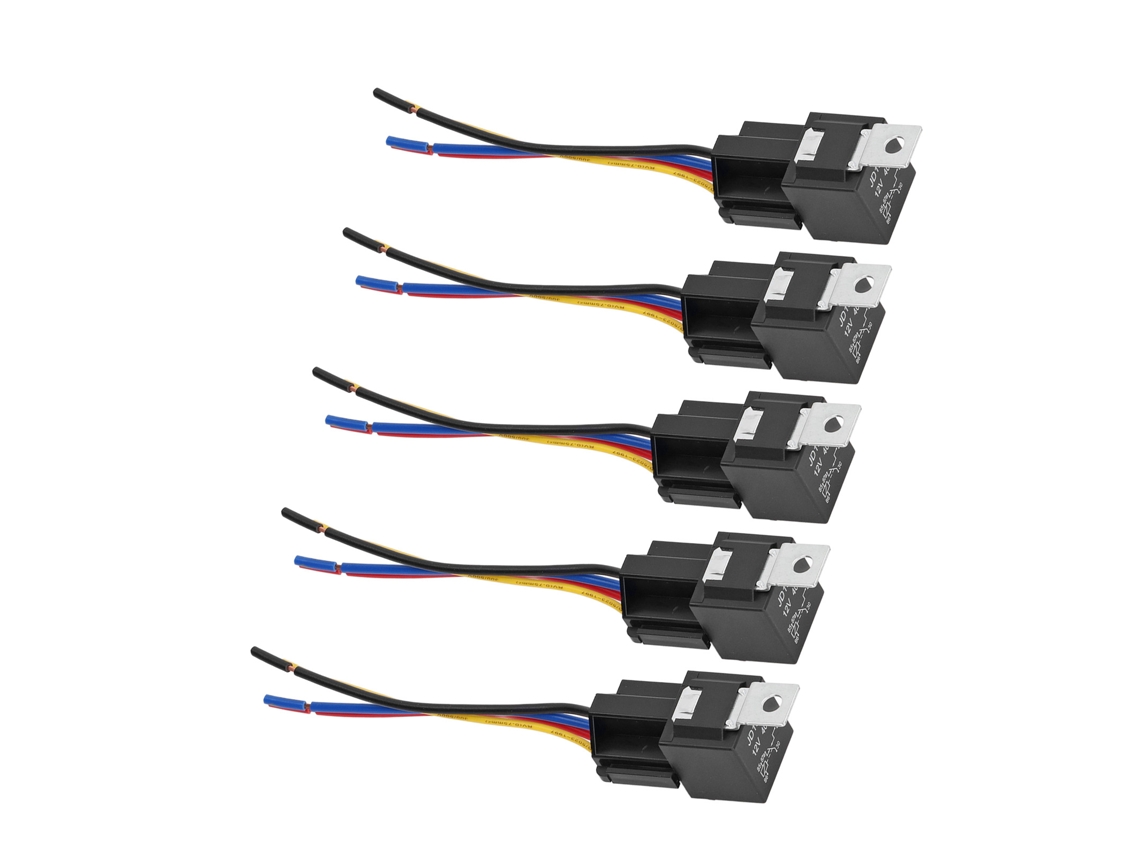 Relé Automotivo (12v 40a), Kit Com 5 Peças E Soquete Interlockante