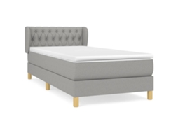 Cama com Molas e Colchão Tecido Cinzento Claro MAISON EXCLUSIVE (100x200 cm)