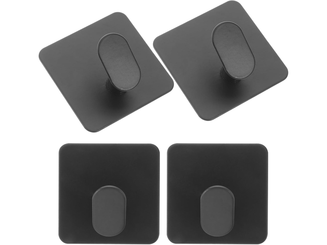 Ganchos Adesivos De Parede Yardenfun Para Toalhas, 4 Peças, Pretos, Autoadesivos, Para Chuveiro E Banheiro