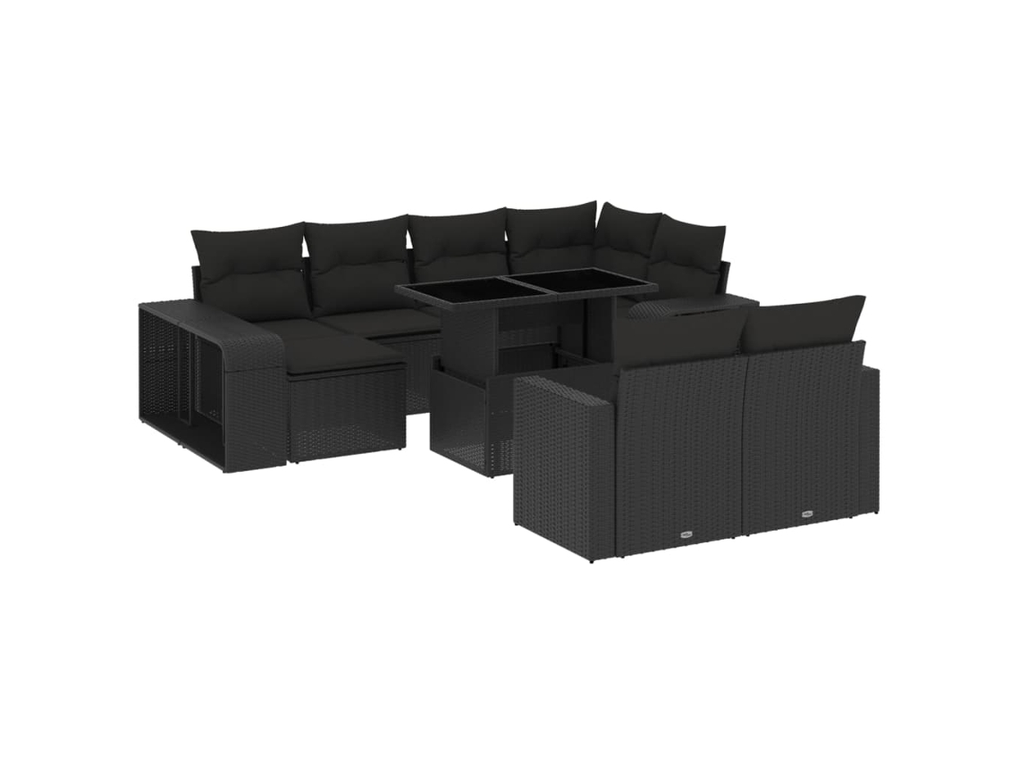 Garden Sofa Set, Garden Sofa Sets Vidaxl Preto Rattan / Vime (n/a)