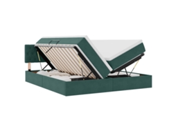 Cama de Armazenamento Led Colchão Verde Escuro 200x200cm MAISON EXCLUSIVE