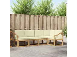 Vidaxl Conjunto De Sofás Para Exterior 5 Unid. Branco E Creme