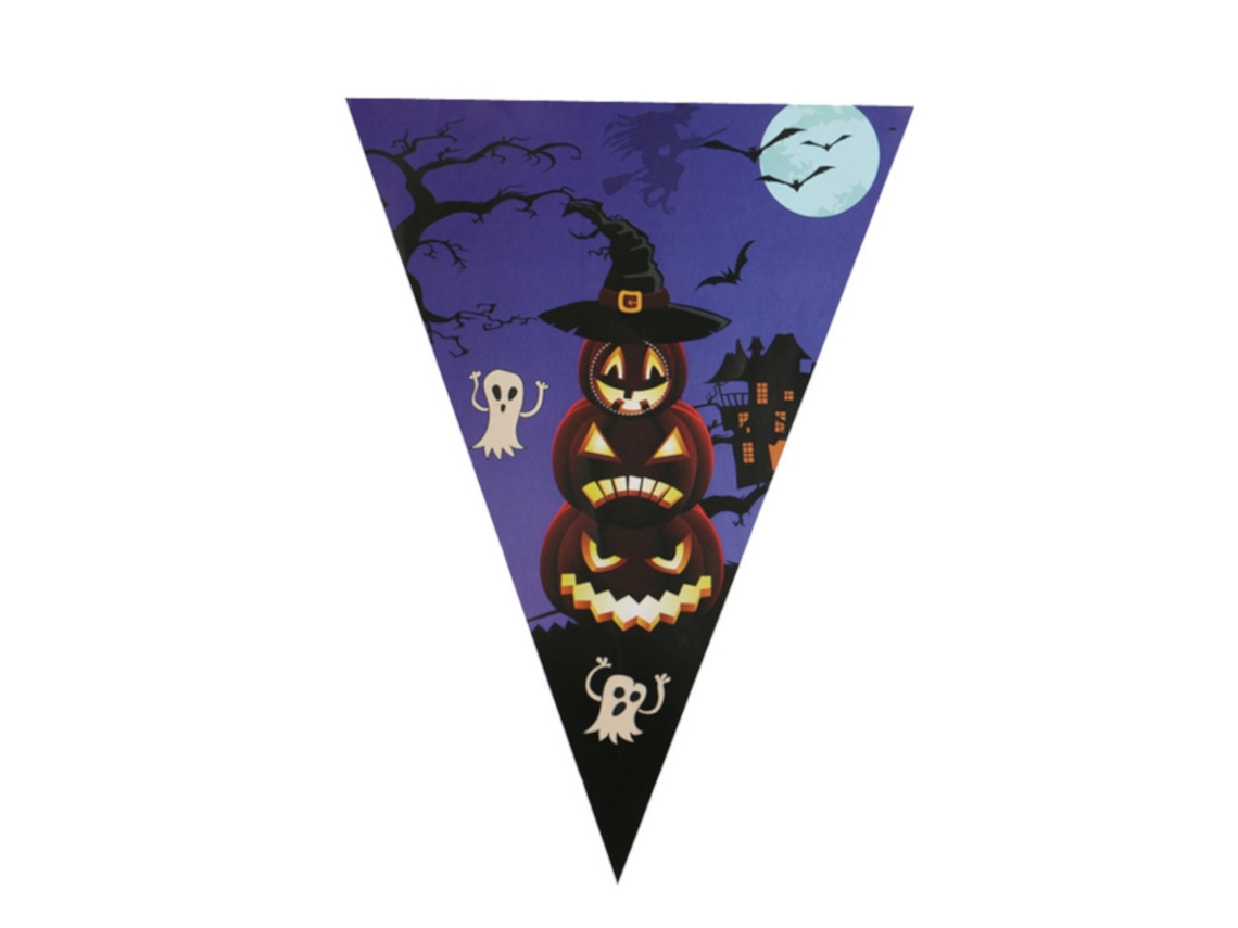 Bandeira Triangular De Papel Decoração Halloween