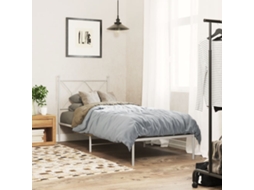 Estrutura De Cama Sem Colchão Com Cabeceira 75x190 Cm Branco