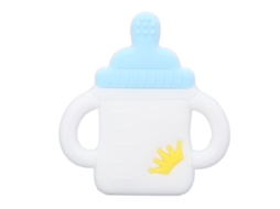 Mali chupeta de Dentição Bebê Silicone Macio Design Cartoon Garrafa Azul Brinquedo Morder