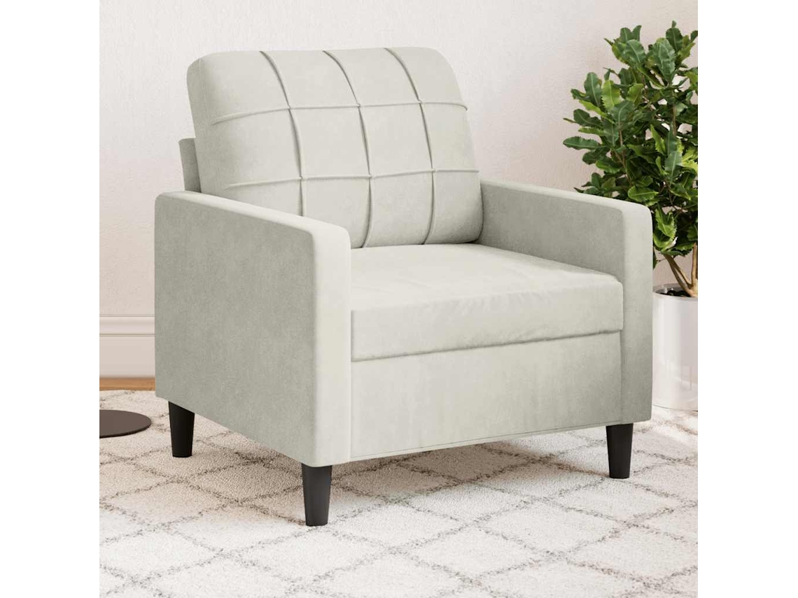 Vidaxl Poltrona 60 Cm Veludo Cor Creme