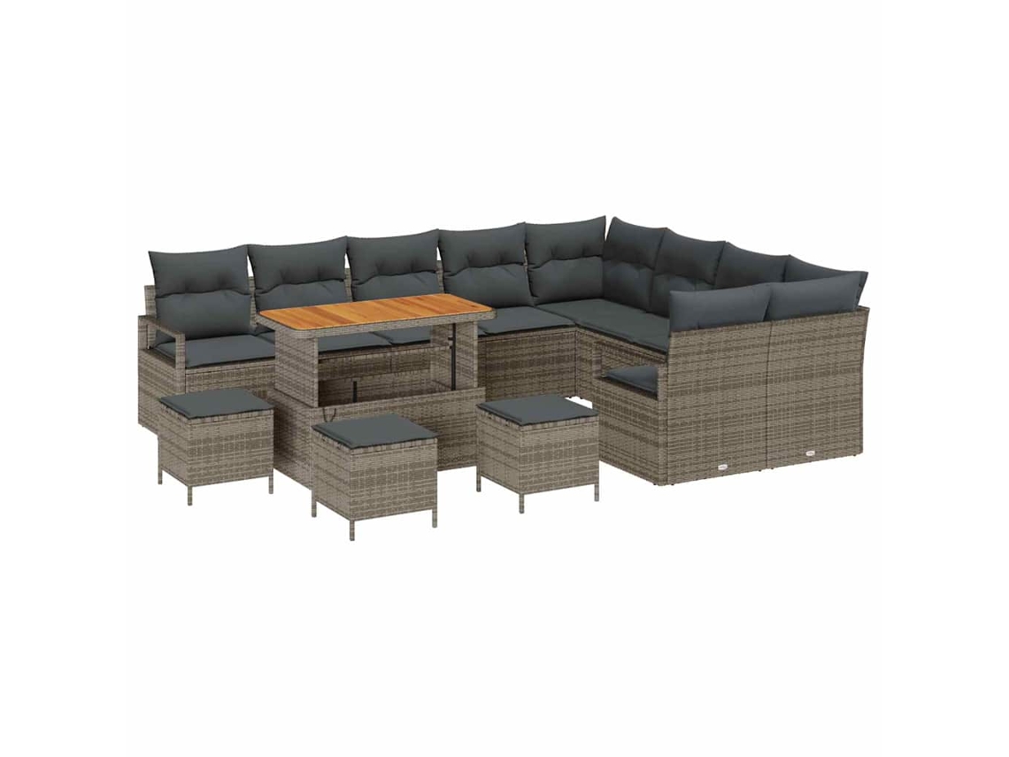 Maison Exclusive - Conjunto De Sofá De Jardim Com Almofada 13 Pcs Cinzeto