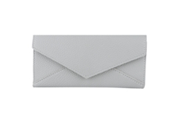 Carteira Feminina Estudante Fashion Lychee Padrão Buckle Trifold Clutch Cinza com Armazenamento de Moedas | S/MARCA