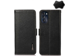 Capa De Celular Motorola Moto G 2022 5g Khazneh Em Couro Cor Lichia Com Fecho Magnético Lateral E Proteção Rfid.