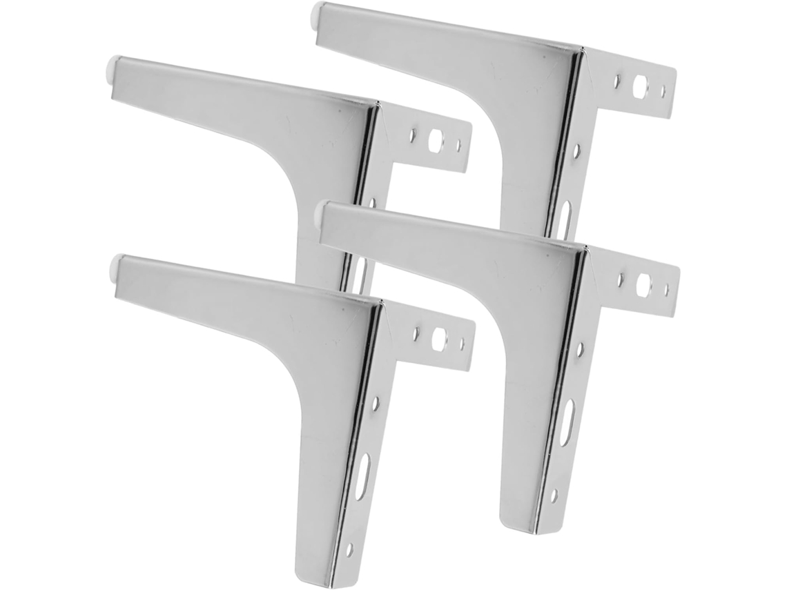 Sewacc Conjunto De 4 Pés Metal Reforçados Para Móveis, Formato Triangular Prateado, Para Armários, Sofás E Banquetas