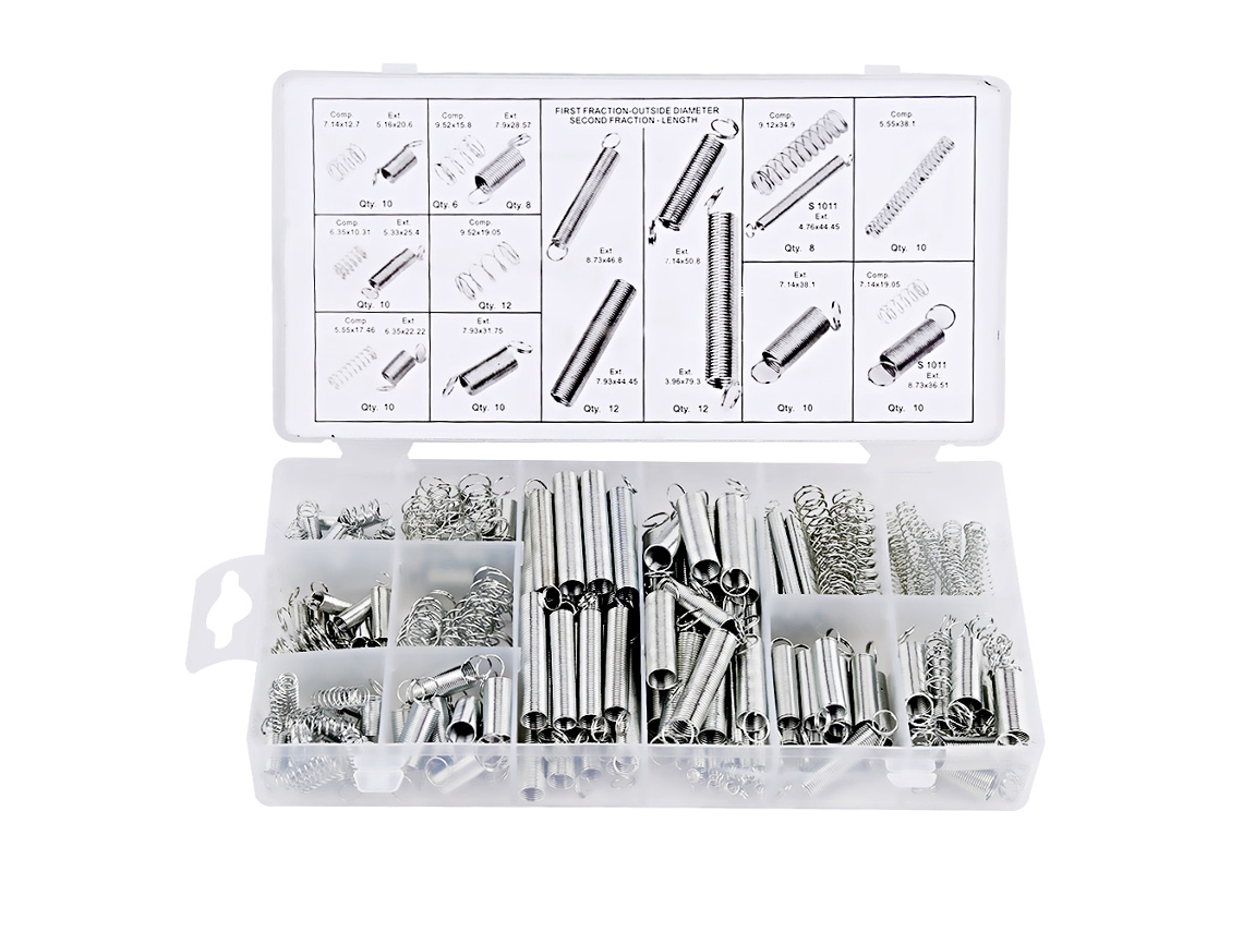 Conjunto De 200 Molas Laxiscreed Para Extensão E Compressão - Gama Completa De Especificações