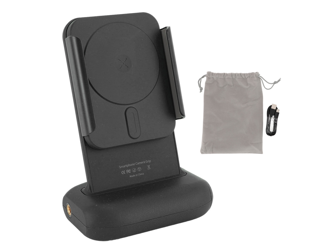 Aetheria alça para Câmera de Celular com Controle Remoto Bluetooth Giro 90° Apoio Expandível Preto