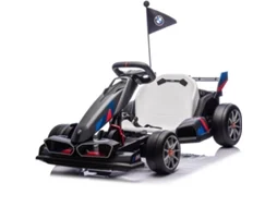 Gokart Elétrico Para Crianças 24v Bmw - 5 A 12 Anos - Estrutura Ajustável - Cinzento