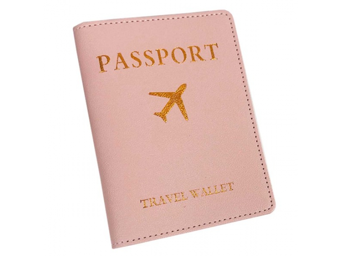 Porta passaporte em Couro Sintético Rosa AQUAFORGE