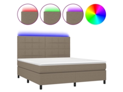 Box Spring Bed, Box Spring Beds Vidaxl Cinzento-acastanhado Tecido (180 X 200 Cm)