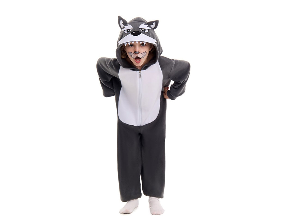 Fato de lobo cinzento para criança