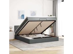 Vidaxl Estrutura De Cama Otomana Com Colchão 180x200cm Cinzento Escuro