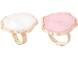 Paleta artística para unhas em resina branca, portátil e leve, 2 peças.
