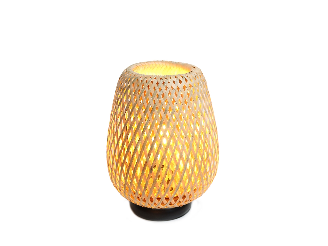 Luminária De Mesa Em Vime E Bambu, Iluminação Ambiente Contemporânea Para Sala De Estar, Com Plugue E Interruptor De Cabo, E27.