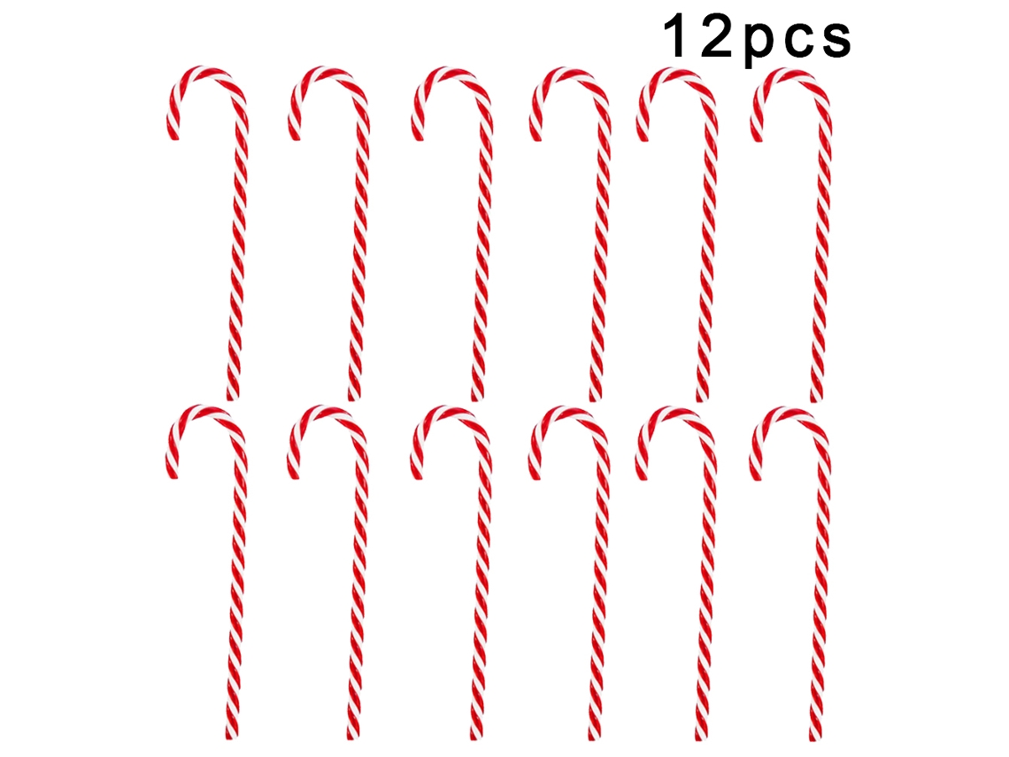 Laxiscreed Pack De 12 Bastões De Doce De Natal Para Decoração De Árvore Natalícia, 15cm