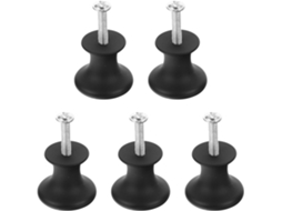 Aboofan Conjunto De 5-puxadores Alumínio Para Armário, Preto, 25x21mm, Para Banheiro E Bar