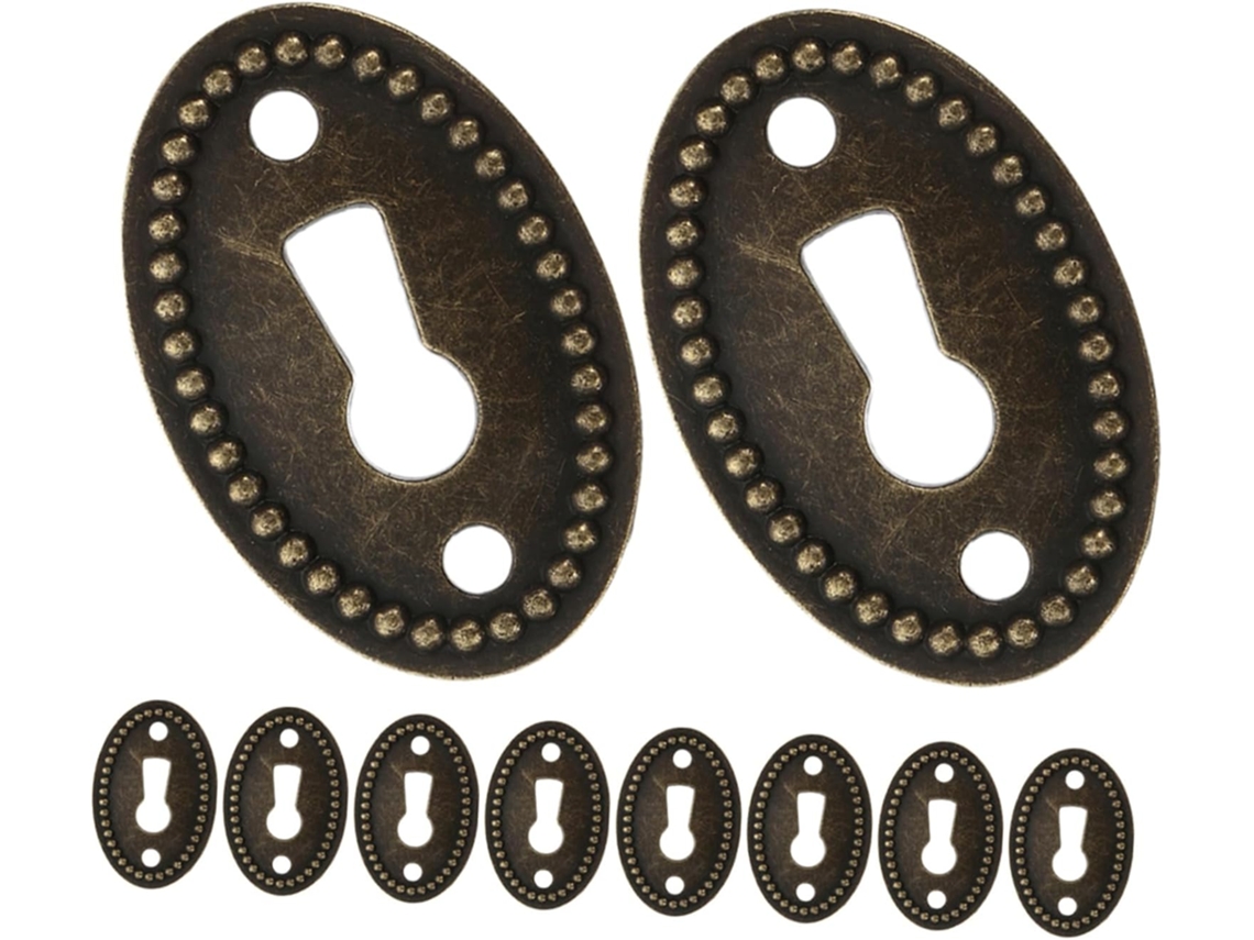 Imikeya Conjunto De 10-tampas Ovais Antigas Para Fechaduras Em Liga Zinco, Placas Decorativas Retrô Para Móveis E